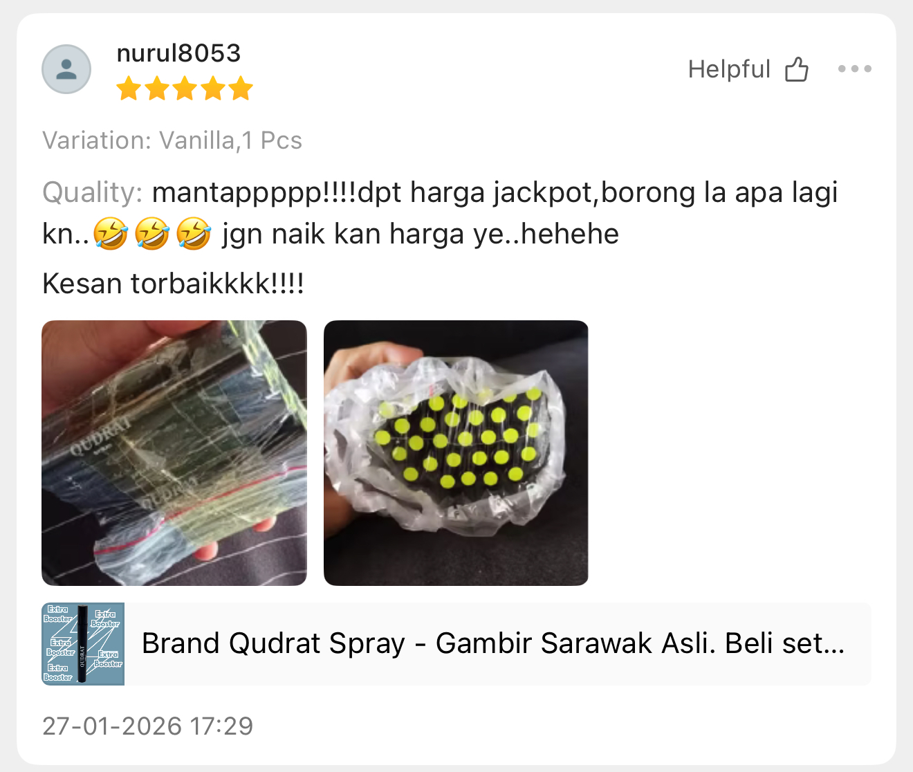 Ulasan pelanggan Qudrat 13